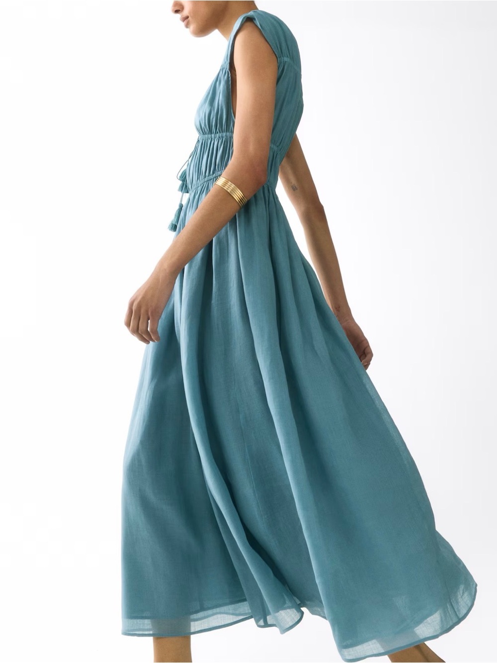 H&M premium drawstring detailed ramie dress - Picture 3 of 11